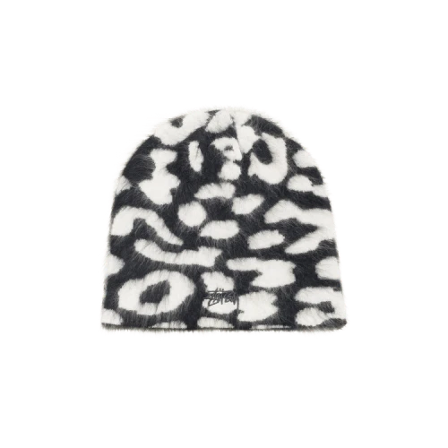 Stussy Cashmere Leopard Skullcap 'Black'