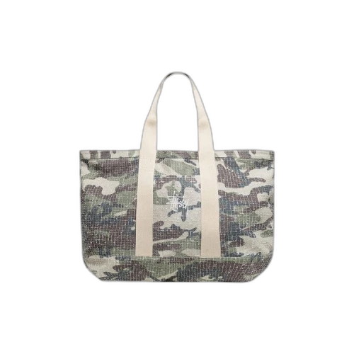 Stussy Needle Punch XL Tote Bag Camo
