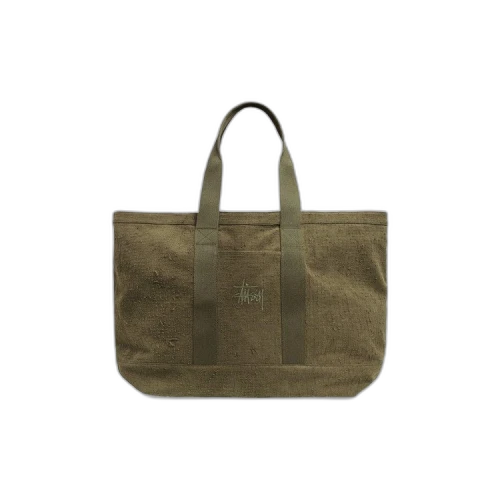 Stussy Needle Punch XL Tote Bag Olive