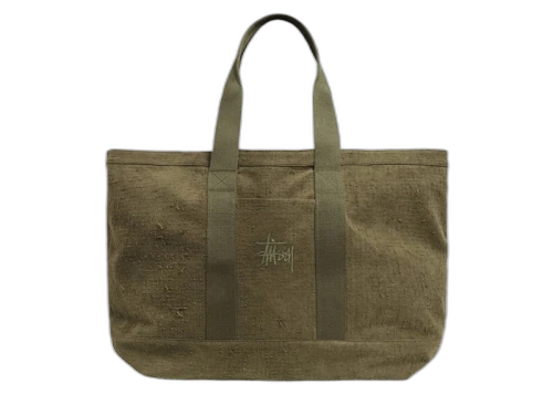 Stussy Needle Punch XL Tote Bag Olive