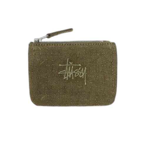 Stussy Needle Punch Coin Pouch Olive
