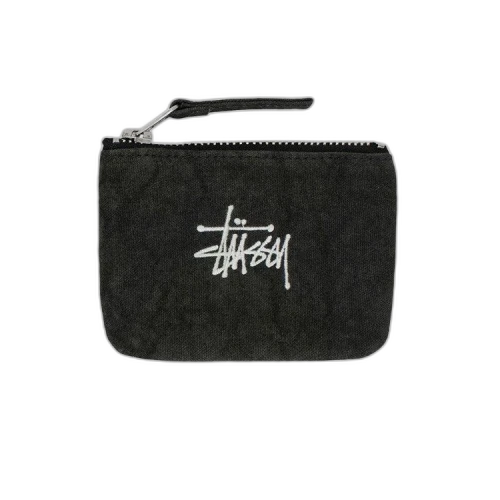 Stussy Needle Punch Coin Pouch 'Washed Black'