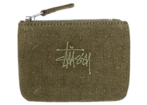Stussy Needle Punch Coin Pouch Olive