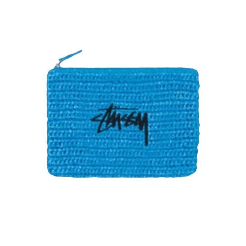 Stussy Raffia Zip Pouch 'Blue'