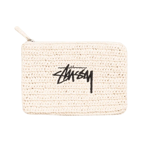 Stussy Raffia Zip Pouch 'Ivory'