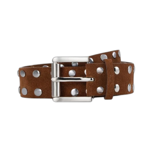 Stussy 8 Ball Studded Belt 'Brown Suede'
