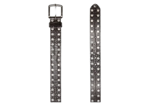 Stussy 8 Ball Studded Belt Brown Textured Leather