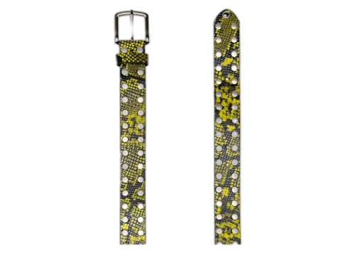 Stussy 8 Ball Studded Belt Raw Cowhide Hair