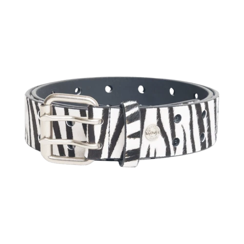 Stussy Punch Out Leather Belt 'Hairy Zebra Pattern'
