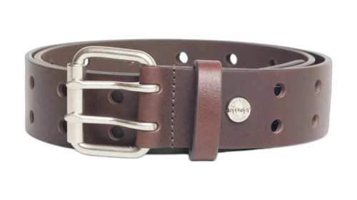 Stussy Punch Out Leather Belt Brown