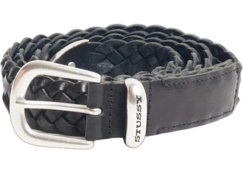 Stussy Braided Leather Belt Black