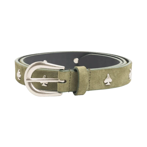 Stussy Spade Emblem Belt 'Olive Suede'