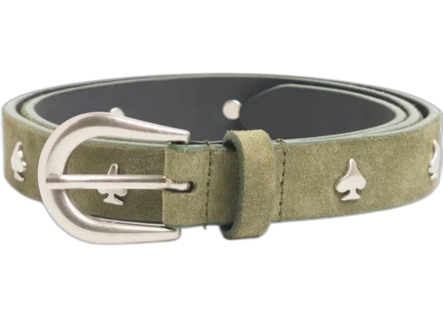 Stussy Spade Emblem Belt Olive Suede