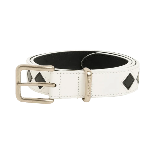 Stussy Argyle Leather Belt 'Bone'