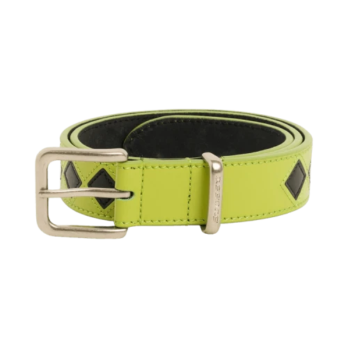 Stussy Argyle Leather Belt 'Lime'