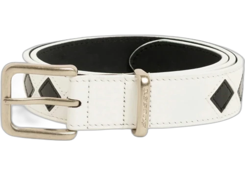 Stussy Argyle Leather Belt Bone