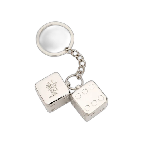 Stussy Metal Dice Keychain 'Silver'