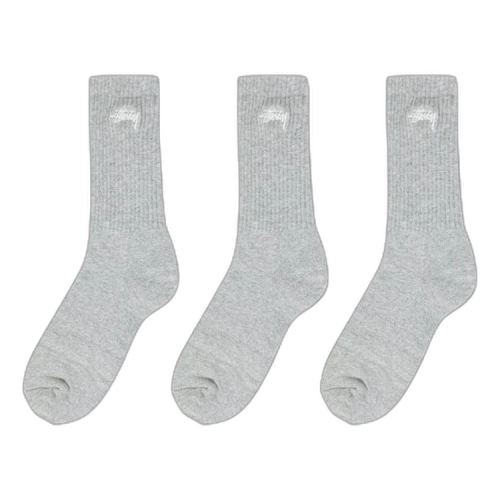 Stussy Stock Crew Pack (3 Pack) 'Grey Heather'