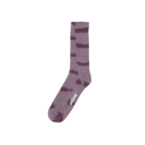 Stussy Dyed Stripe Ribbed Crew Socks 'Lavender'