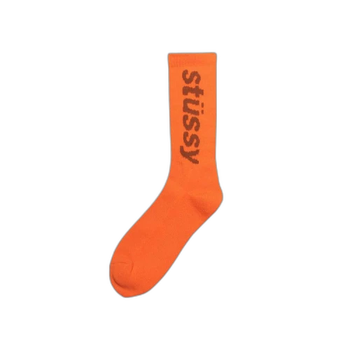Stussy Helvetica Crew Socks 'Orange/Brown'