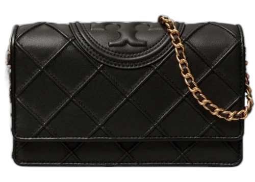 Tory Burch Fleming Chain Wallet Black