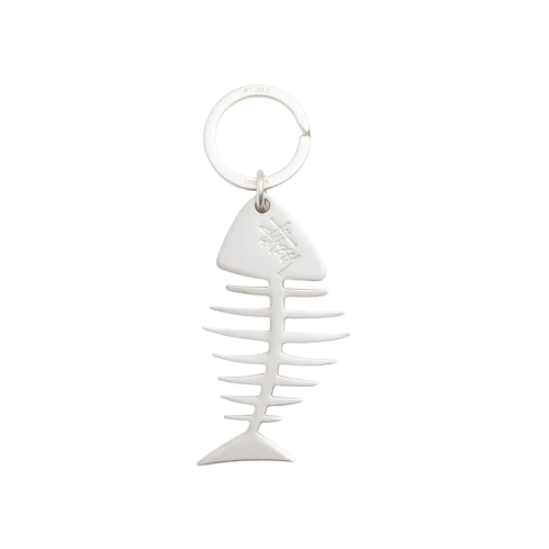 Stussy Fishbone Keychain 'Silver'