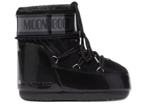 Moon Boot Icon Low Boot Black (The Original Heel Logo)