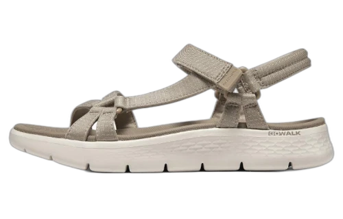 Skechers Go Walk 5 Fabric Slip Resistant Abrasion Resistant One Strap Sandals Women's Taupe