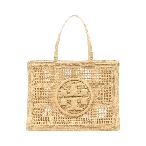 Tory Burch Ella Hand-Crocheted Large Tote Bag Natural