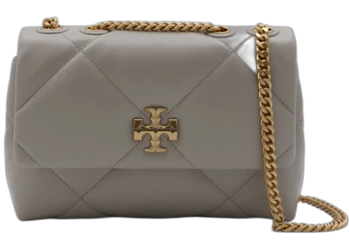 Tory Burch Kira Diamond Quilt Small Convertible Shoulder Bag Light Stone