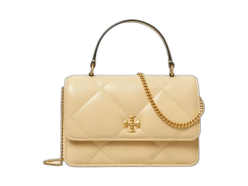 Tory Burch Kira Diamond Quilt Mini Top Handle Vanilla Soft Serve