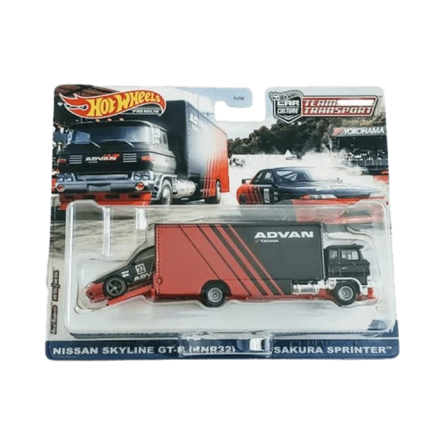 Hot Wheels Car Culture Team Transport Nissan Skyline Gt-R Bnr32 & Sakura Sprinter 2-Pack