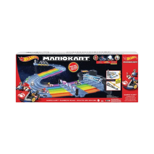 Hot Wheels Mario Kart Rainbow Road Raceway Set 1/64 Scale