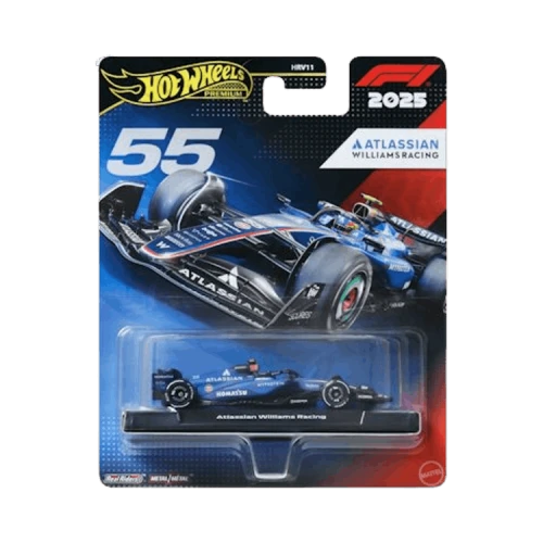 Hot Wheels Premium Atlassian Williams Racing 2025 Carlos Sainz Edition 1/64 Scale Formula 1 Car 'Blue'