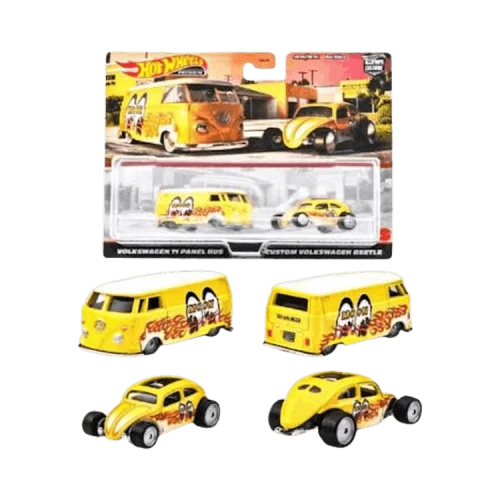 Hot Wheels Premium Car Culture Volkswagen T1 Panel Bus & Beetle 2-Pack Set