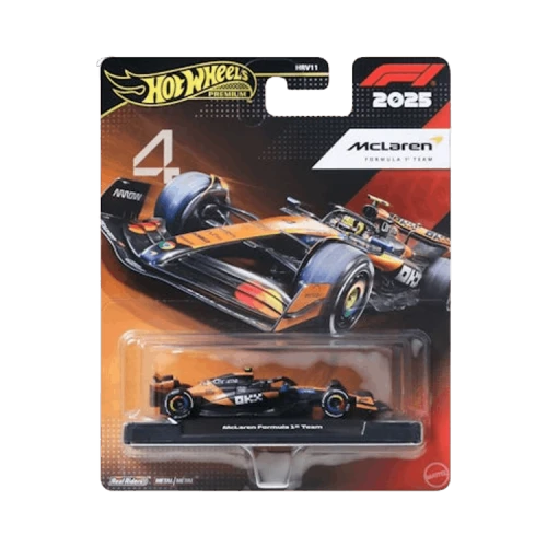 Hot Wheels Premium Mclaren 2025 Lando Norris Edition 1/64 Scale Formula 1 Car 'Papaya'