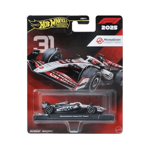 Hot Wheels Premium Moneygram Haas 2025 Esteban Ocon Edition 1/64 Scale Formula 1 Car 'White'