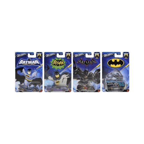 Hot Wheels Set Of 4 Dc Comics 1:64 Scale Mystery Random Assortment Packs 'Black'