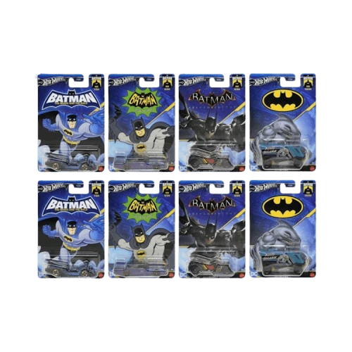 Hot Wheels Set Of 8 Dc Comics 1:64 Scale Mystery Random Assortment Packs 'Black'