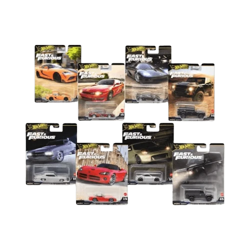 Hot Wheels Set Of 8 Fast & Furious 1:64 Scale Mystery Random Assortment Packs 'Black'