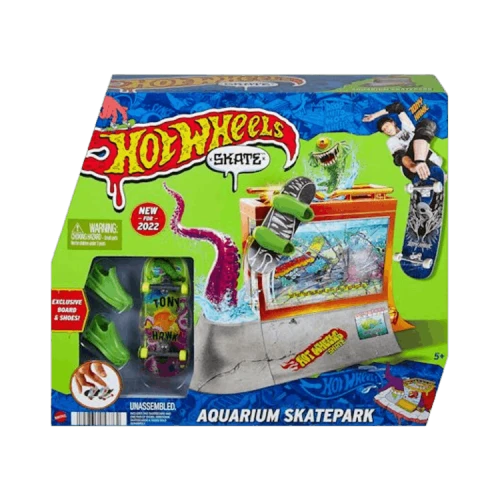 Hot Wheels x Tony Hawk Aquarium Skatepark With 1 Fingerboard & Set