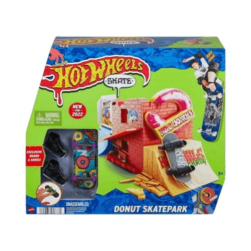 Hot Wheels x Tony Hawk Donut Skatepark With 1 Fingerboard & 1 Pair Of Set