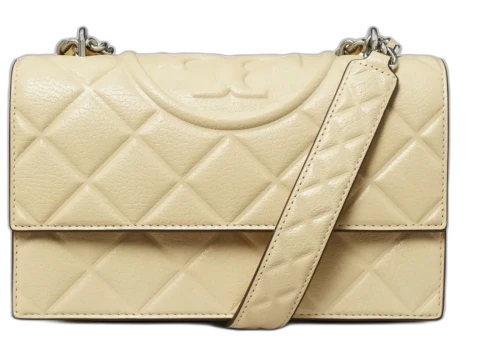 Tory Burch Fleming Small Convertible Shoulder Bag Vanilla Soft Serve