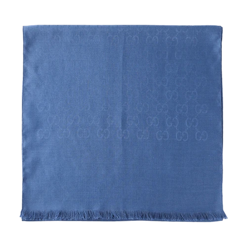Gucci GG Logo Wool And Silk Scarf Royal