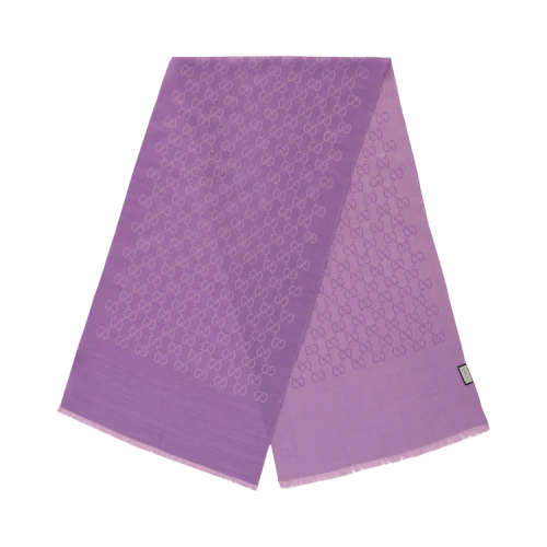 Gucci Logo Monogram Scarf Lilac Pink