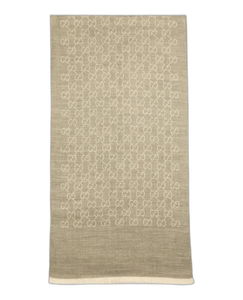Gucci GG Logo Scarf Sand