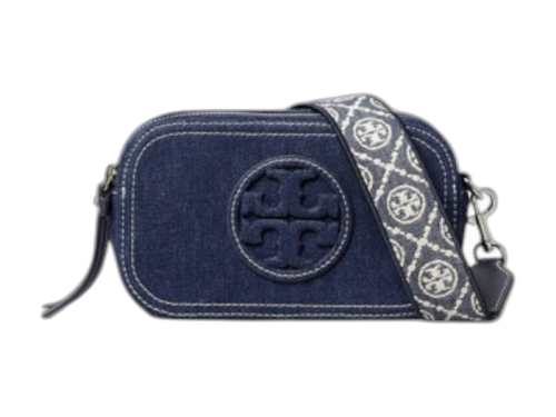 Tory Burch Miller Denim Mini Crossbody Bag Royal Navy