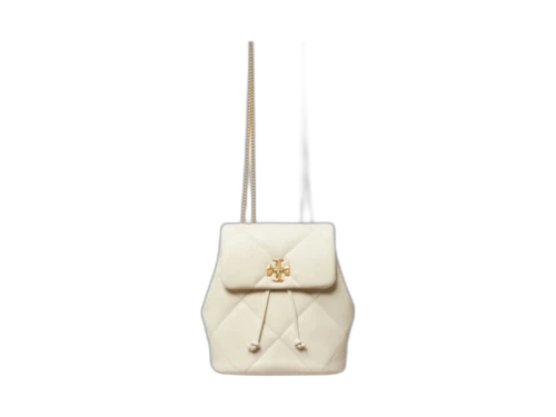 Tory Burch Kira Diamond Quilt Small Backpack Warm White