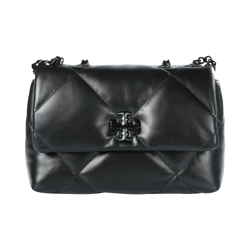 Tory Burch Kira Diamond Quilt Powder Coated Small Convertible Shoulder Bag Black