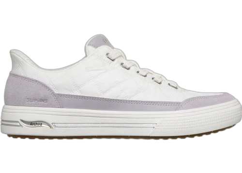 Skechers Slip-ins Arch Fit Arcade Cozy Fit Cuddle Steps White Lavender (Women's)